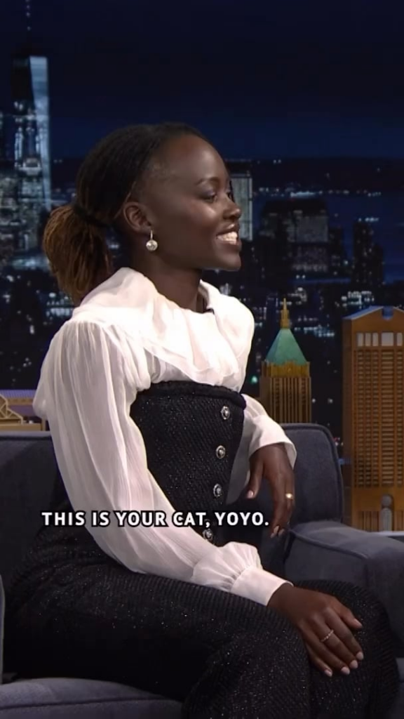 Lupita Nyong'o thought cats were “evil” until she learned to love cats on the A Quiet Place set. Then, she adopted Yoyo. 🐈