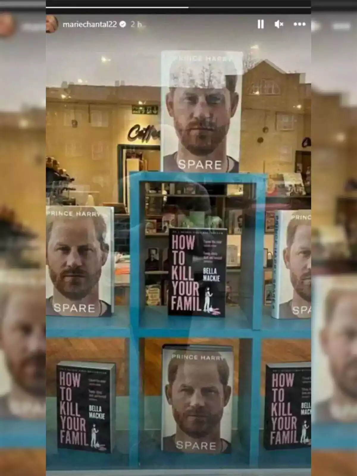 Screenshot of an Instagram story by Marie Chantal Miller with a hidden message for Prince Harry