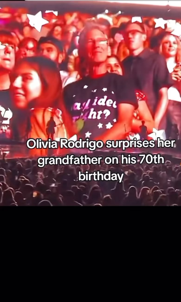 Last year Olivia got the crowd to sing happy birthday for her grandfather while on tour