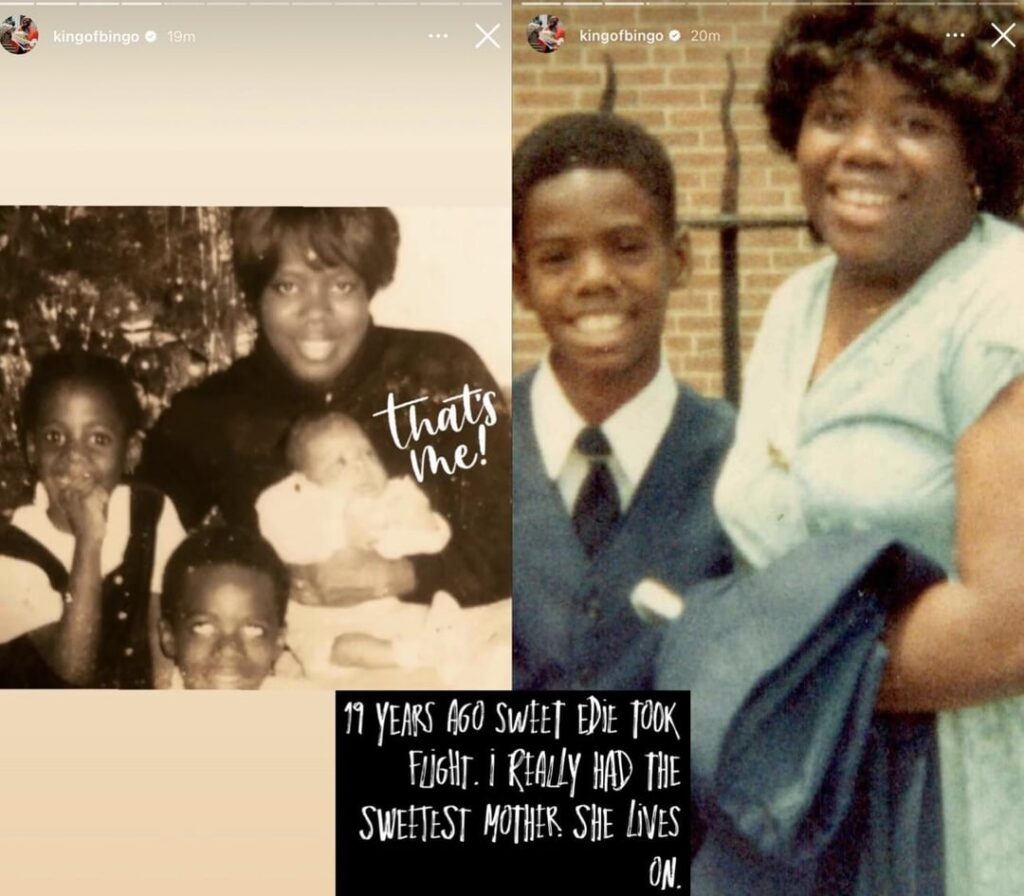 Colman Domingo on IG: “19 years ago sweet Edie took flight. I really had the sweetest mother. She lives on. In 2014 we turned this day of mom's passing into a day of love and rejoicing. We got married.”