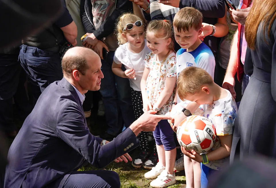 Prince William meeting with young fans