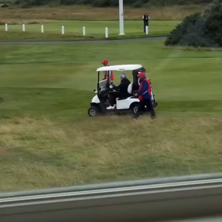 Trump caught cheating at golf on his golf course with the help of his caddie