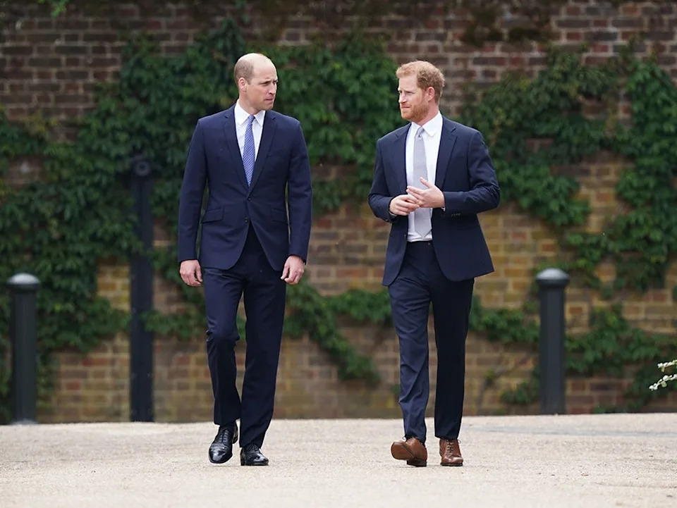 Prince William, Prince Harry, Princess Diana Statue Unveiling, 2021