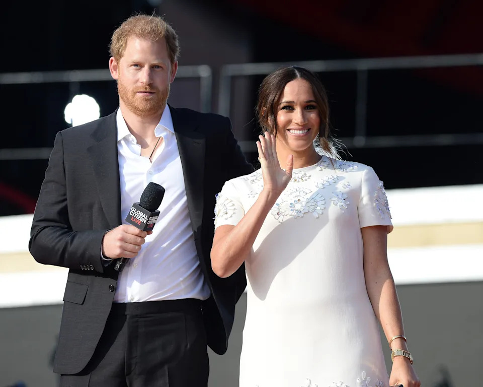 Prince Harry, Meghan Markle on stage for Global Citizen Concert 2021 NYC - Part 2, The Great Lawn in Central Park, New York, NY September 25, 2021. 