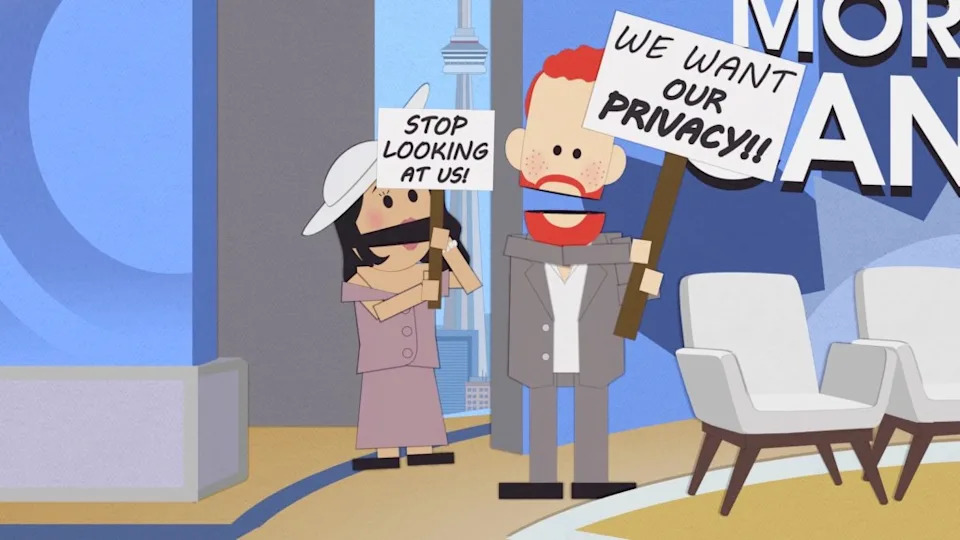 The pair were brutally mocked in a 2023 South Park episode over their decision to move across the pond in a desperate bid for privacy. Comedy Central