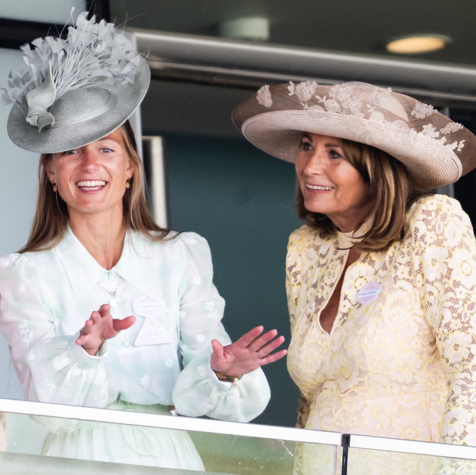 Members Of The Royal Family Attend Royal Ascot 2025 - Day Two ascot, england june 18: lucy van straubenzee, alizee thevenet, carole middleton attends on day two of royal ascot at ascot racecourse on june 18, 2025 in ascot, england. (photo by samir hussein/wireimage)
