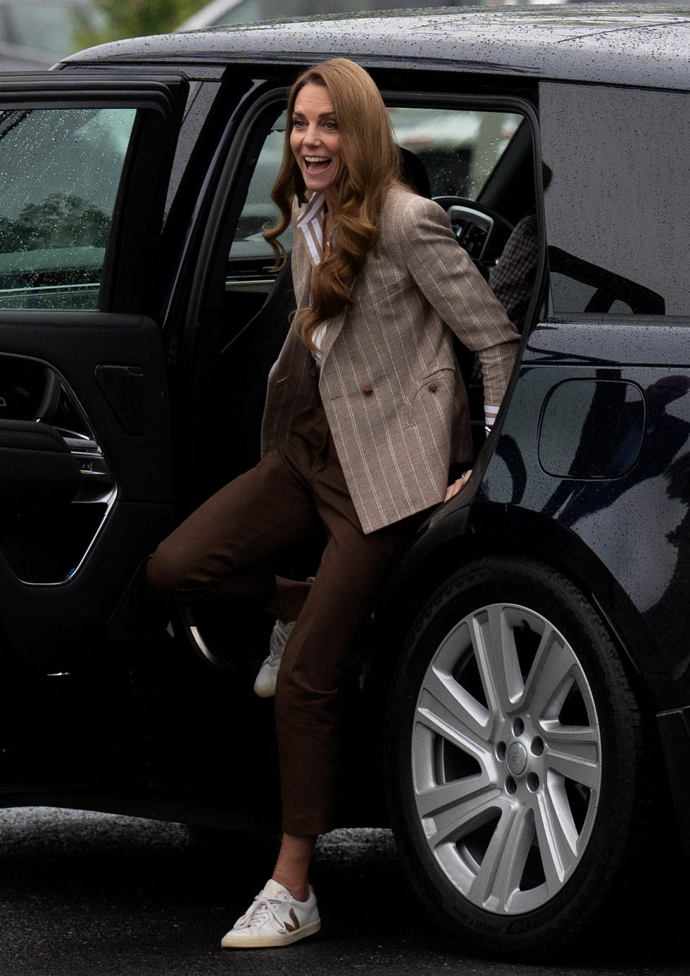 britains catherine, princess of wales arrives to visit the rhs wellbeing garden at colchester hospital in essex, southeast england on july 2, 2025. (photo by stefan rousseau / pool / afp) (photo by stefan rousseau/pool/afp via getty images) 