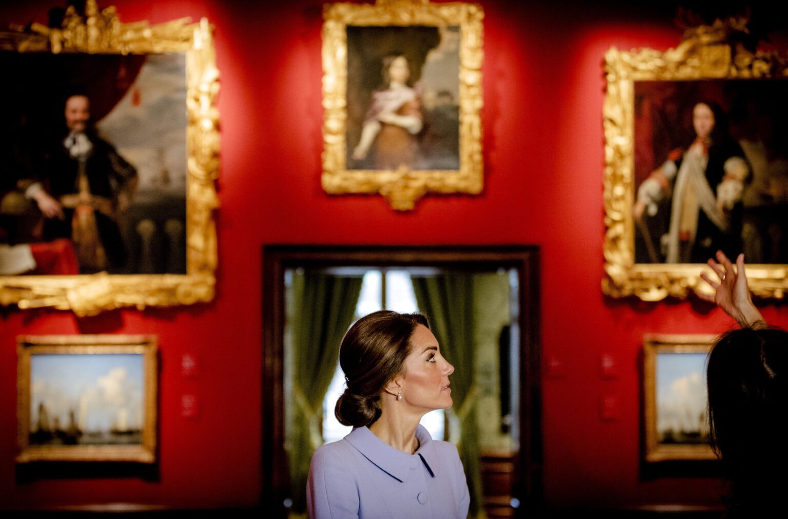 The Princess of Wales unveils her own ‘mini display’ at V&A East Storehouse Princess of Wales standing in a red room hung with priceless works of art