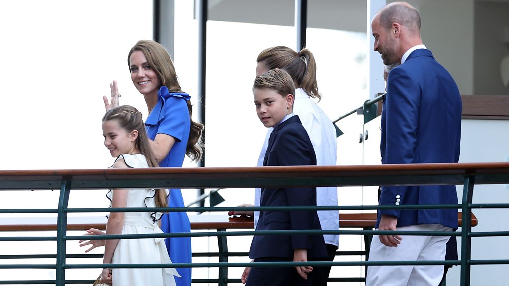Prince and Princess of Wales take George and Charlotte to Wimbledon - BBC