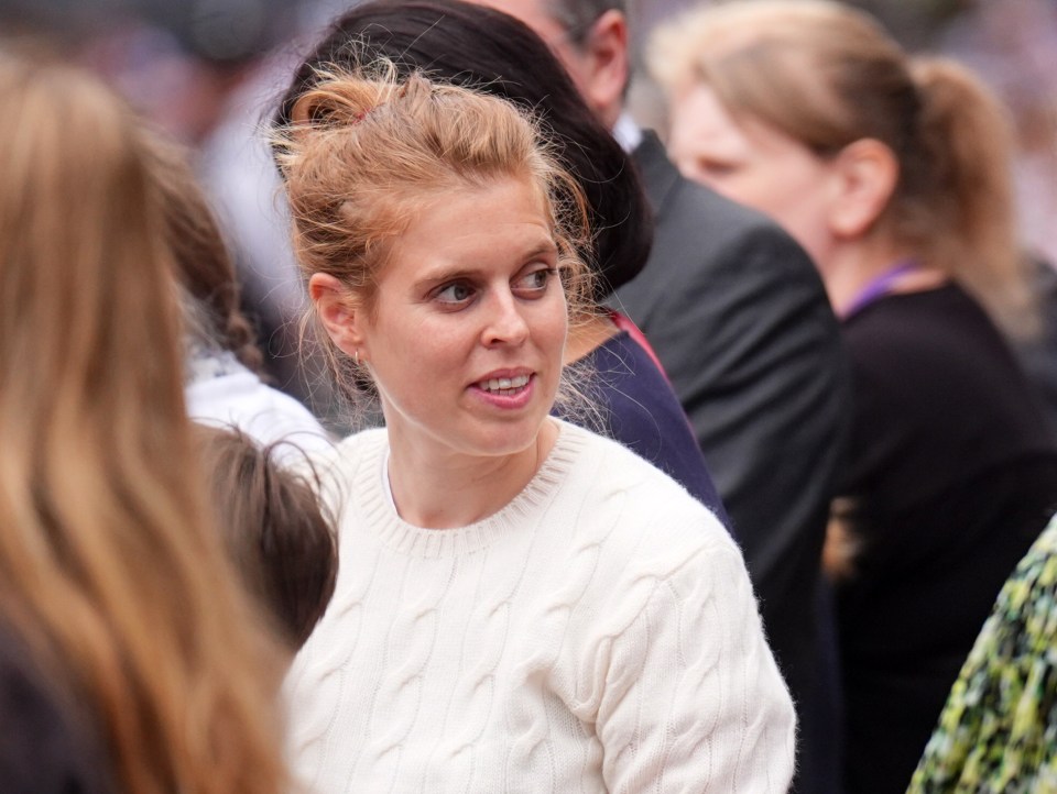 Princess Beatrice at a victory parade.