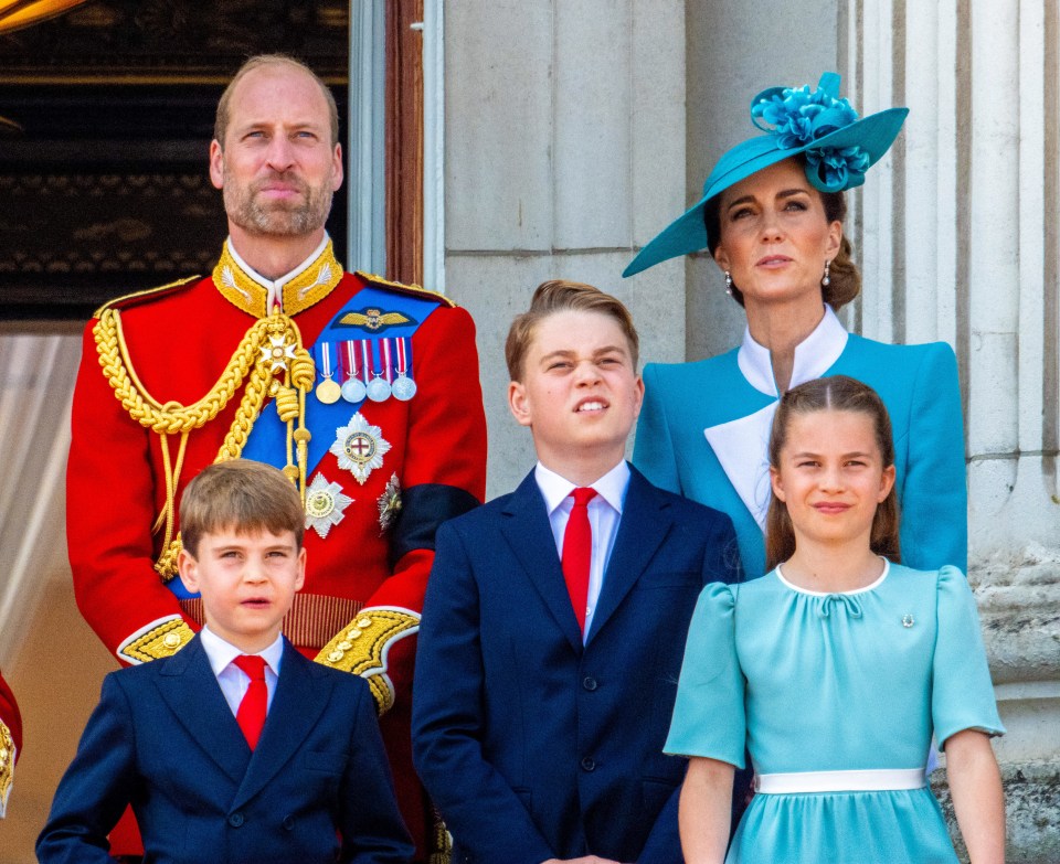 Prince William, Kate Middleton, and their three children.