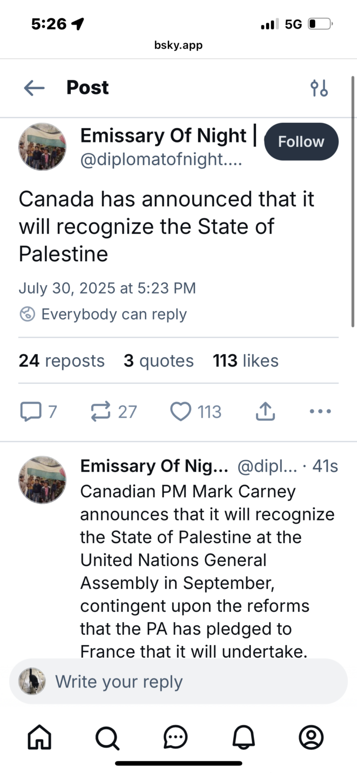 Canada will recognize the state of Palestine