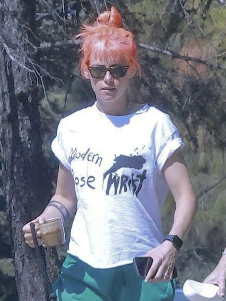Kristen Stewart With A New Hair Color While Walking Her Dog With Wife Dylan Meyer