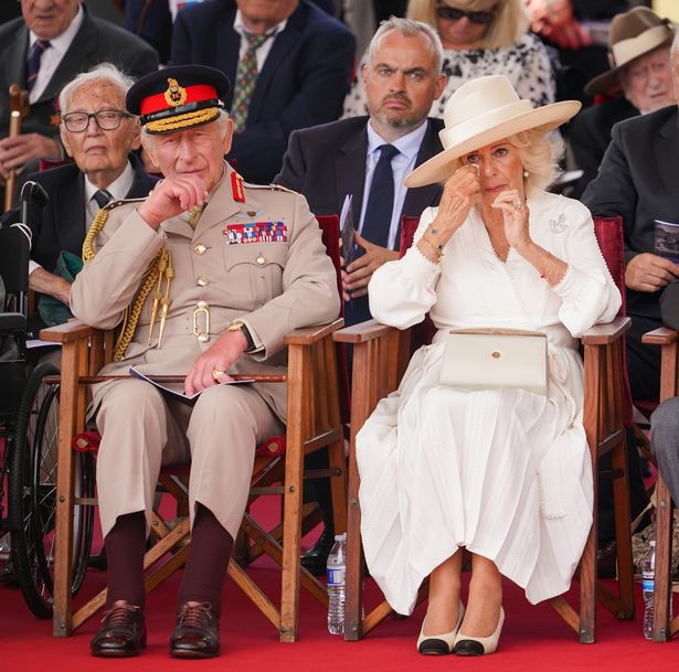 The King and Queen were emotional during the service 