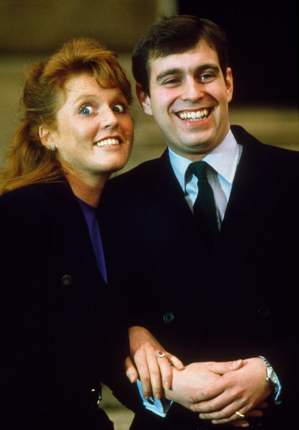 Prince Andrew and the Duchess of York pictured at Buckingham Palace in 1986