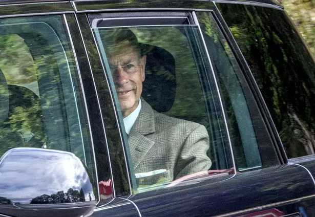 The Duke of Edinburgh leaves after attending a service at Crathie Kirk, near Balmoral.