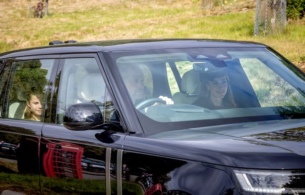 The Prince and Princess of Wales, known as the Duke and Duchess of Rothesay when in Scotland, with Princess Charlotte attend a service at Crathie Kirk, near Balmoral.