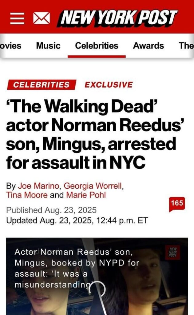 Norman Reedus and Helena Christensen's Son Mingus, 25, Arrested for Assault of a woman in N.Y.C.