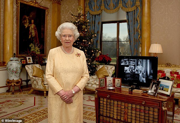 The Queen preparing to deliver her Christmas Day speech in December 2007. As the monarch poignantly prayed for the safe return of every soldier in Afghanistan, she was thinking of her own grandson