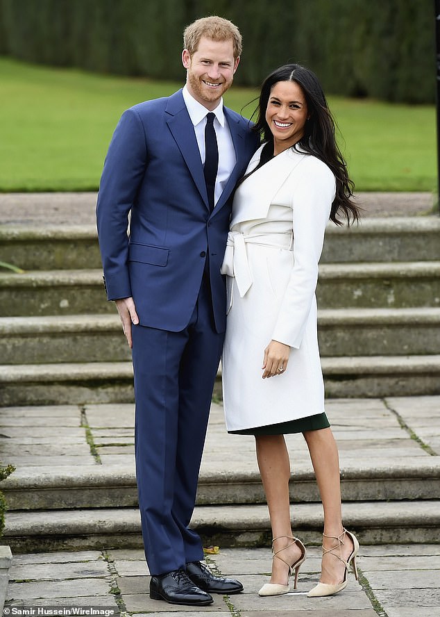 Prince Harry and Meghan in their first official photocall. In her Aquazzura cocktail shoes that didn’t quite fit, Meghan was a trailblazing Cinderella: gauche but fizzing with confidence, full of promises that she would never stop fighting for social justice and women’s empowerment
