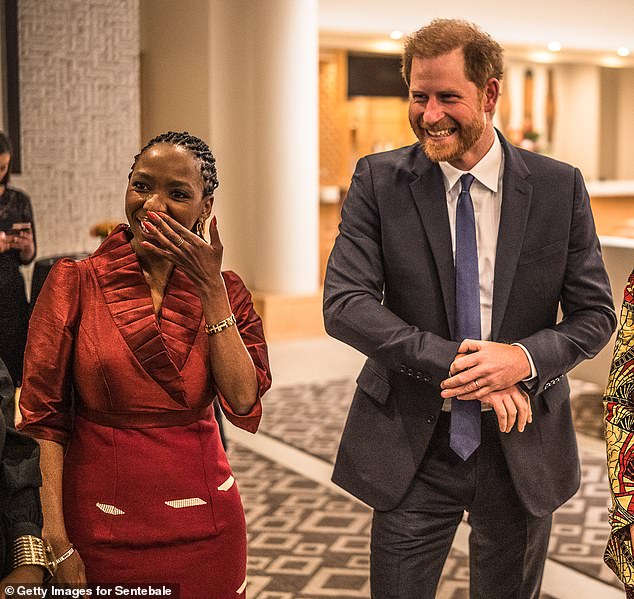 Dr Sophie Chandauka and Prince Harry in Johannesburg, South Africa, in October last year