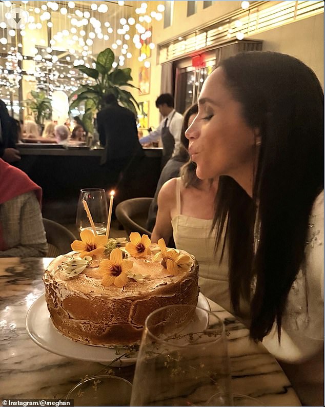 Meghan Markle thanks Prince Harry for making 44th birthday 'so special' as she blows out her candles