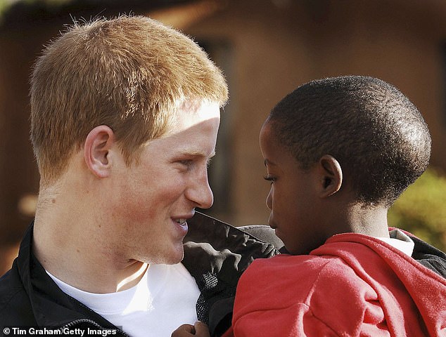 Prince Harry visits the Mants'ase children's home during a visit to Lesotho in April 2006
