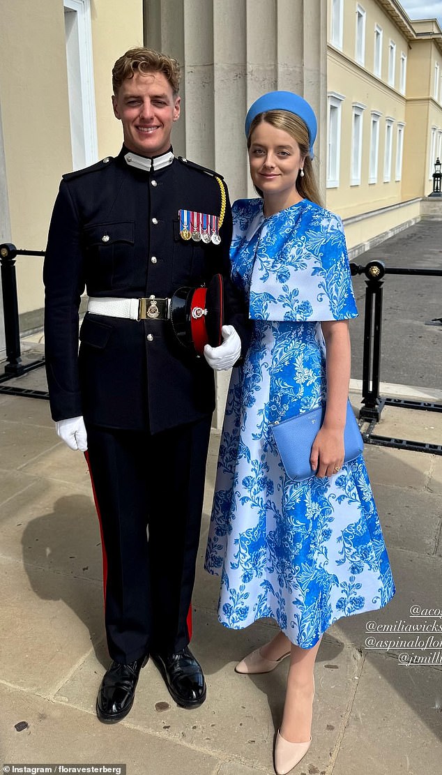 Flora Vesterberg looked every inch the proud sister a she celebrated Alexander Ogilvy's graduation (pictured together)