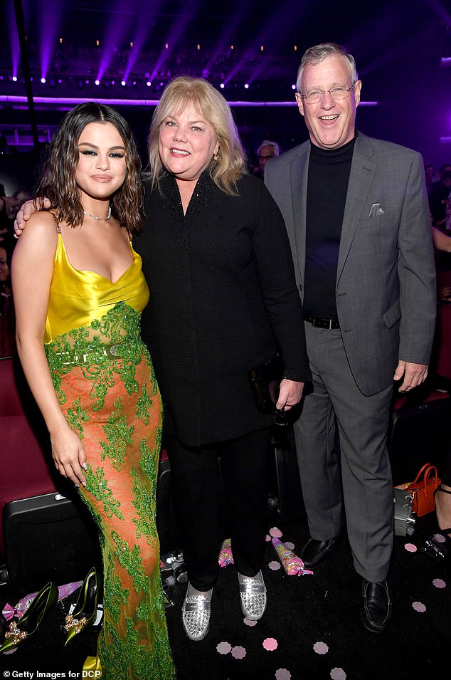 Taylor revealed later in the podcast that her mother Andrea (seen here with Scott and Selena Gomez in 2019 in LA) recently got her knee replaced