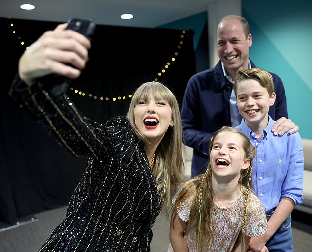 Taylor Swift had a laugh at the expense of her boyfriend Travis Kelce's brother Jason when she appeared on their New Heights podcast on Wednesday. She and Travis joked about Jason's neurotic fears about meeting Prince William, Prince George and Princess Charlotte