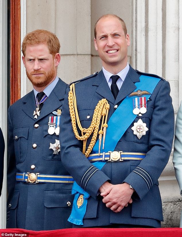The Duke of Westminster is reportedly considering whether to ask both Prince Harry and Prince William (pictured in 2018) to be his daughter's godfathers