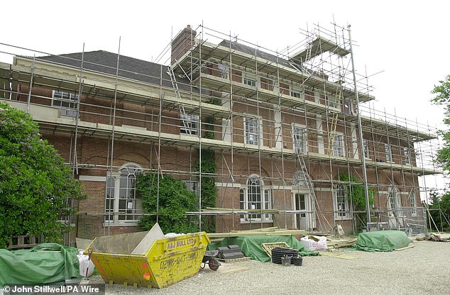 Scaffolding was set up around the house during the restoration work in 2001 but more is set to be done ahead of the royal family moving in