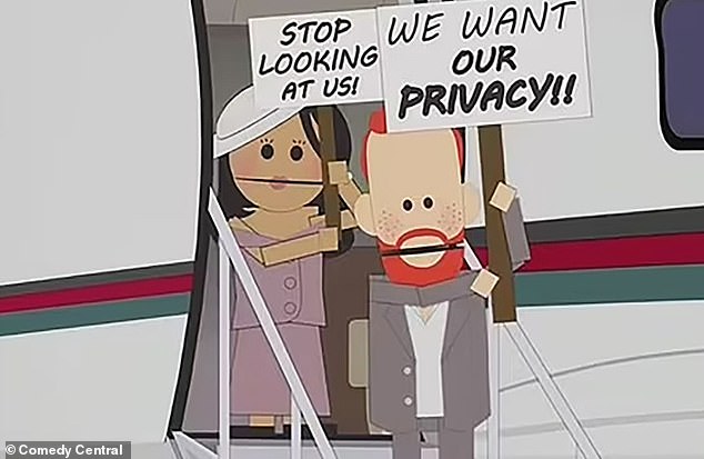 A parody of Harry and Meghan as they appeared on the American cartoon South Park
