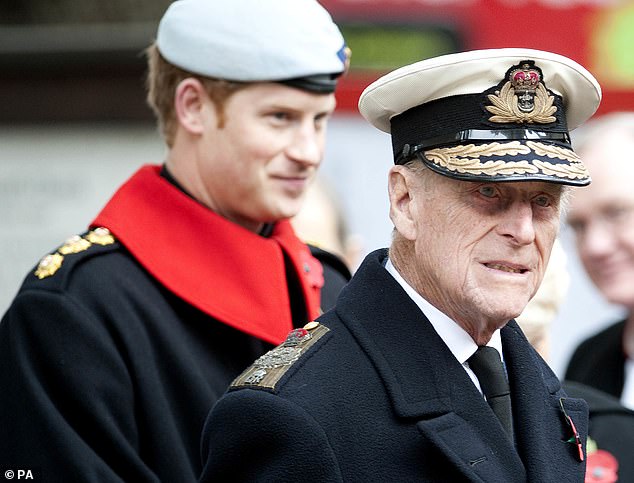 Prince Harry and Prince Philip open the Field of Remembrance at Westminster Abbey in 2013