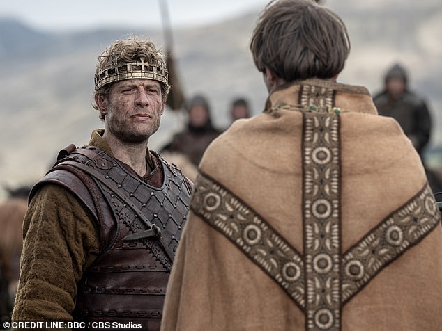 Feuding royal rivals Wills and Harry are at daggers drawn again, and this time the stakes are higher than a broken necklace or a cracked dog's bowl (pictured: James Norton, left, as Harold II in BBC's King & Conqueror)