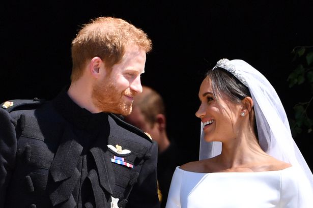 Harry and Meghan on their wedding day 