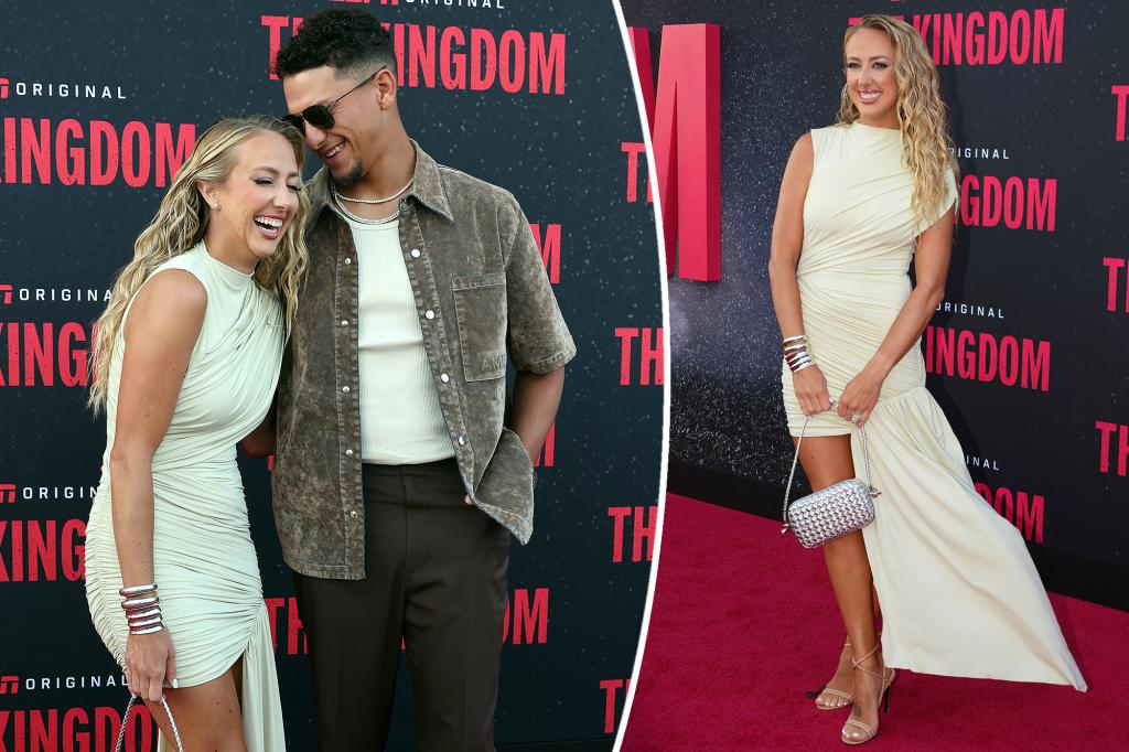 Brittany Mahomes goes goddess chic on Chiefs ‘The Kingdom’ doc red carpet Brittany Mahomes goes goddess chic on Chiefs 'The Kingdom' doc red carpet