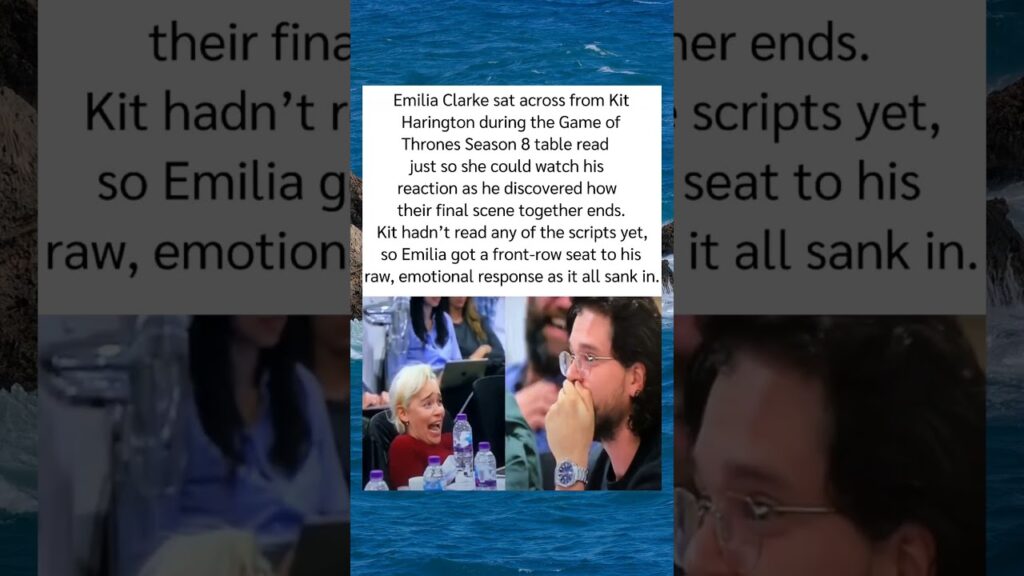 Emilia Clarke & Harington during the Game of Thrones Season 8 table she watch his reaction🤯❤#shorts