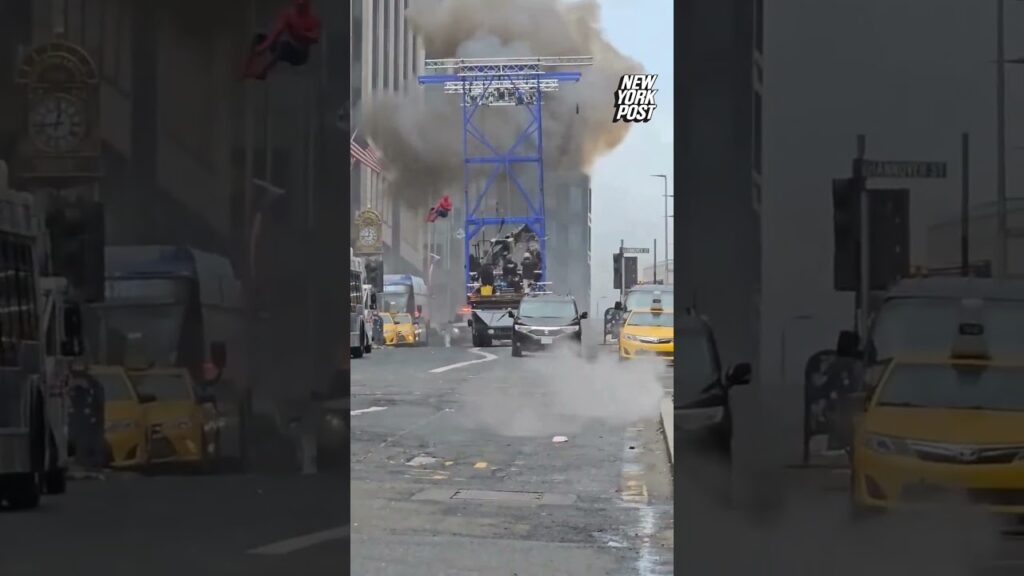 Tom Holland stunt double swings into explosive action in ‘NYC’ for latest Spider-Man movie #shorts Tom Holland stunt double swings into explosive action in ‘NYC’ for latest Spider-Man movie #shorts