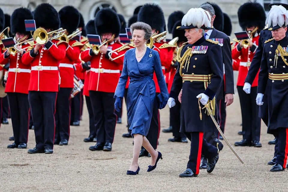 the princess royal takes salute at the household division musical spectacular 2025