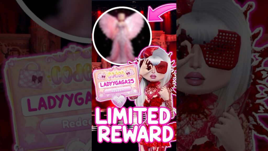 NEW SECRET LADY GAGA REWARD ITEM IN DRESS TO IMPRESS! #dresstoimpress #dti #roblox #codes #dtiupdate