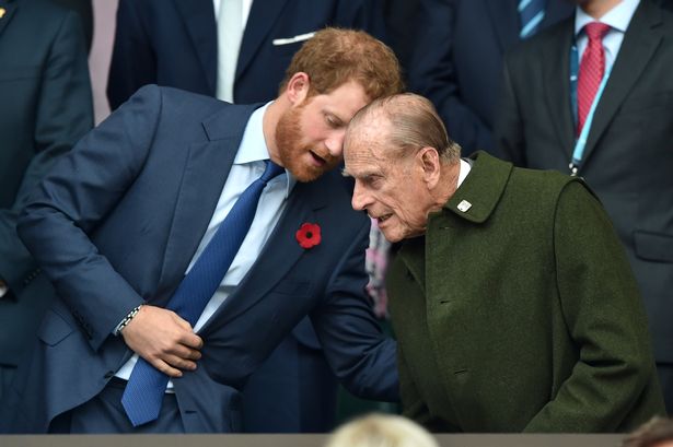 Prince Harry with his late grandfather Prince Philip 