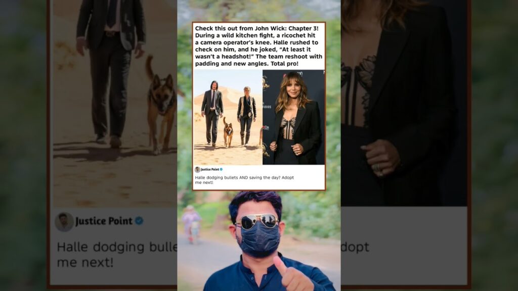 Halle Berry Saves Day in John Wick 3 Chaos! Epic Behind-the-Scenes!#memes#shortsvideo#shorts