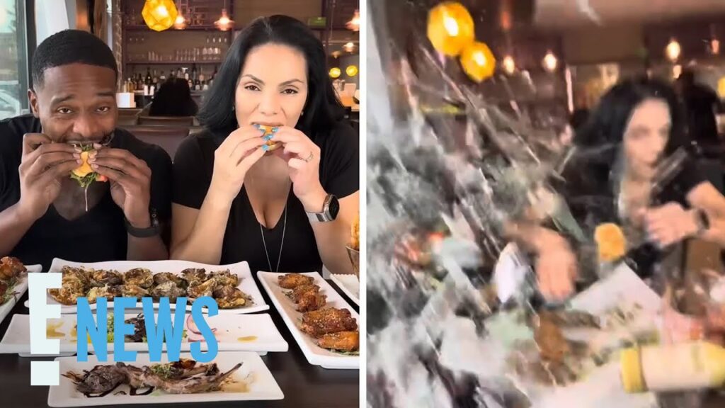 Car Crashes Into 2 Food Influencers While They Eat in Restaurant | E! News