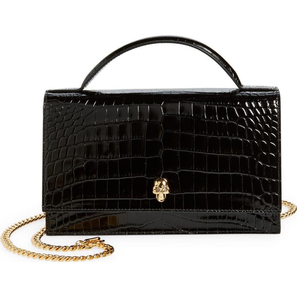 Medium Skull Croc Embossed Crossbody