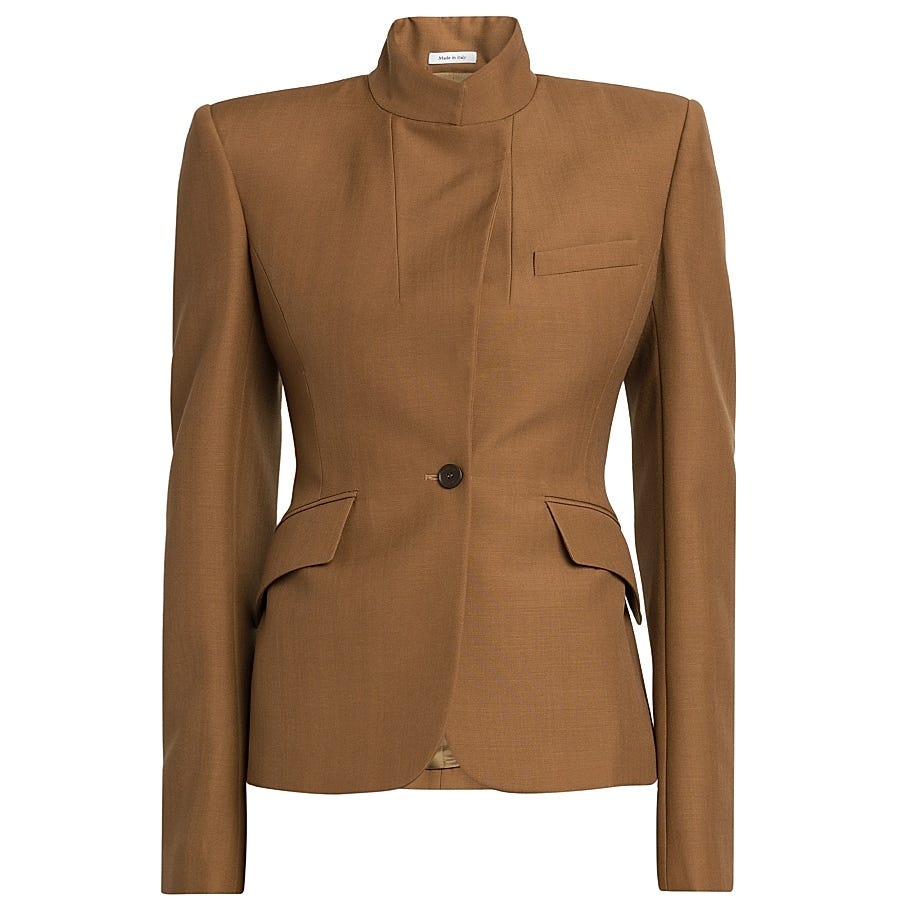 Stand Collar Wool-Mohair Jacket