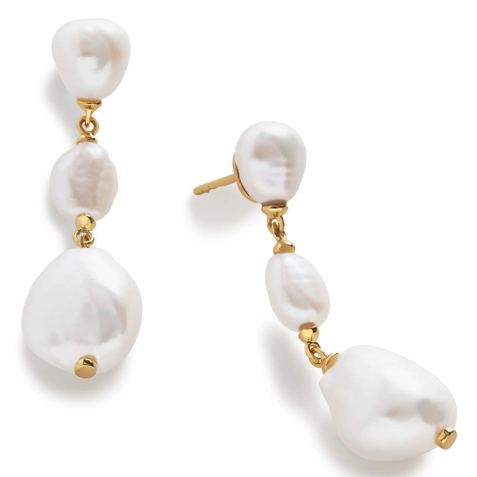 Nura Reef Triple Freshwater Pearl Drop Earrings
