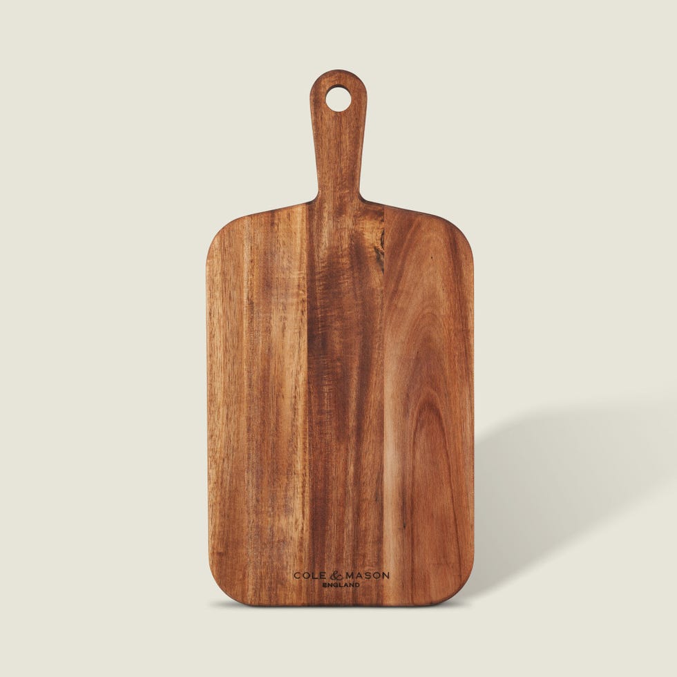 A rustic chopping board