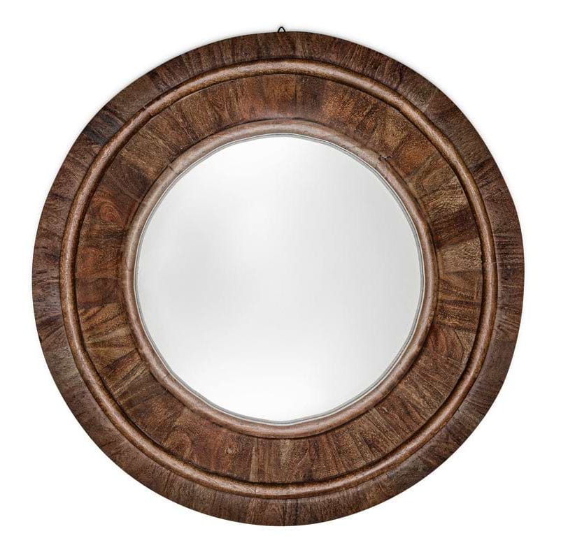 A wood-framed mirror