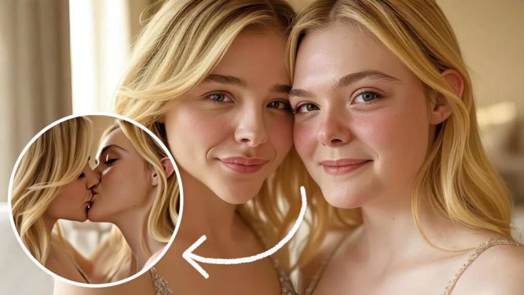 Chloë Moretz and Elle Fanning Kiss